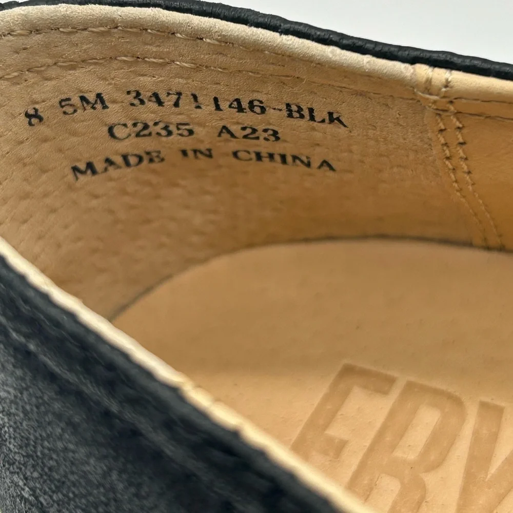 Frye Black Leather Slip-On Flats Size 8.5 | Classic Everyday Comfort Shoes NWB